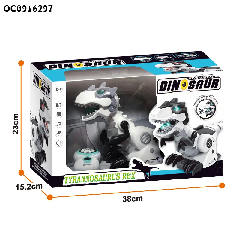 Mechanical Rc Remote Control T-rex Dinosaur Toy With Lights and Music for Kids