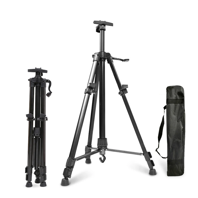 Panwenbo Wholesale Hand-Cranked Folding Easel Portable Colourful Metal Aluminium Easel Sketch Tripod Easel