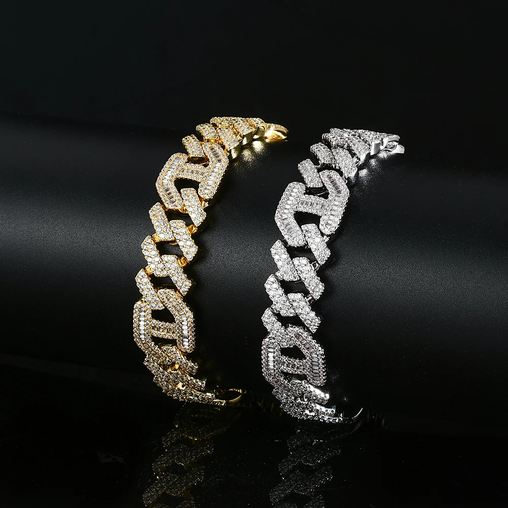 Super September Fashion Miami Cuban Link Chain Iced Out 5A CZ Zircon Hip Hop Necklace Homie Diamond Chain Bracelet Rap Necklace