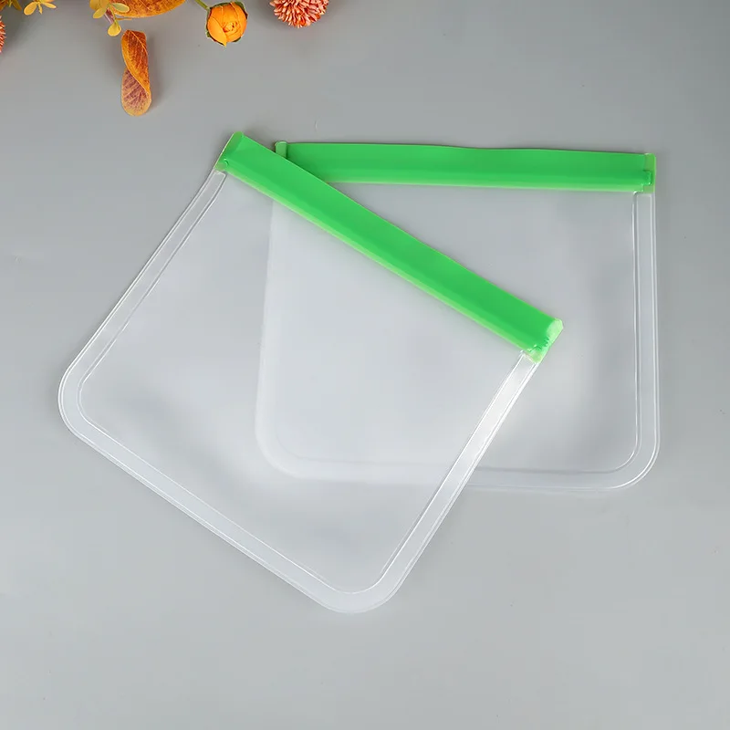 High Quality Custom Recyclable Frozen Self-sealing Transparent Frosted PEVA  Snack Fruit Storage Bag