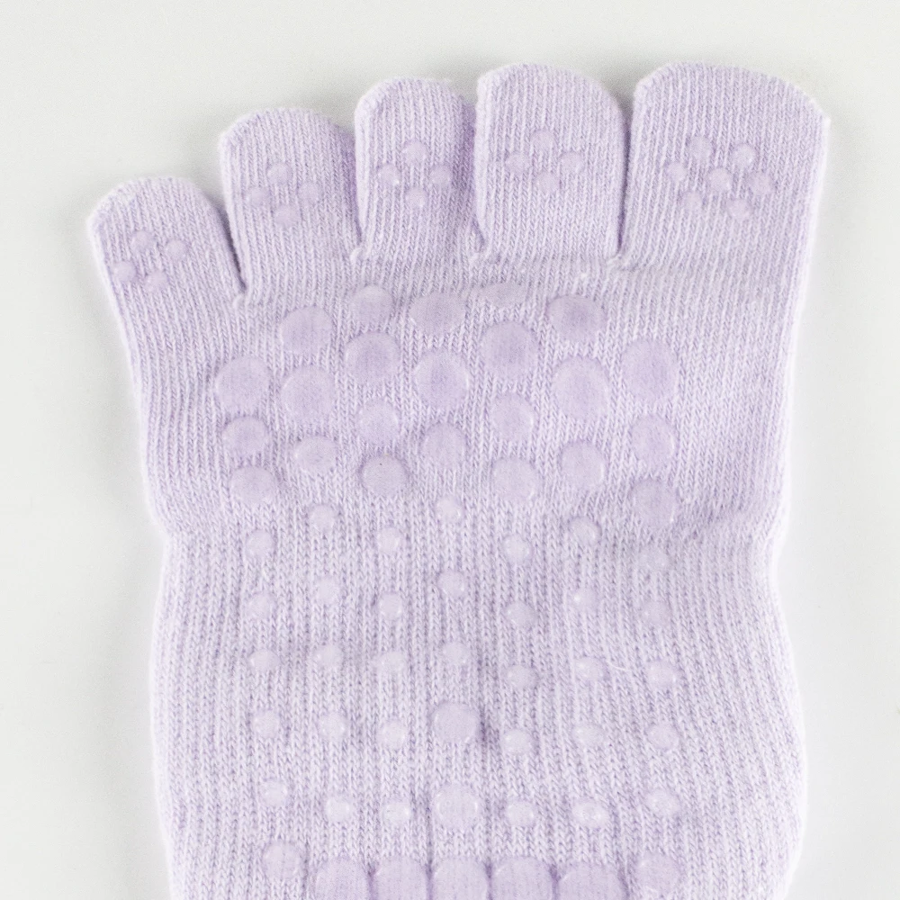 High Quality OEM Silicone Grip Cycling Trampoline Sock Candy-Color Five Finger Customizable Logo All Season-Factory Wholesale