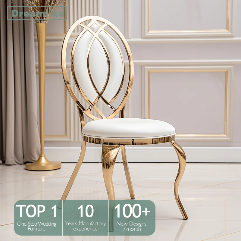 Modern Luxury Stainless Steel Chair for Banquet Event Bar Living Room Banquet Wedding Chair