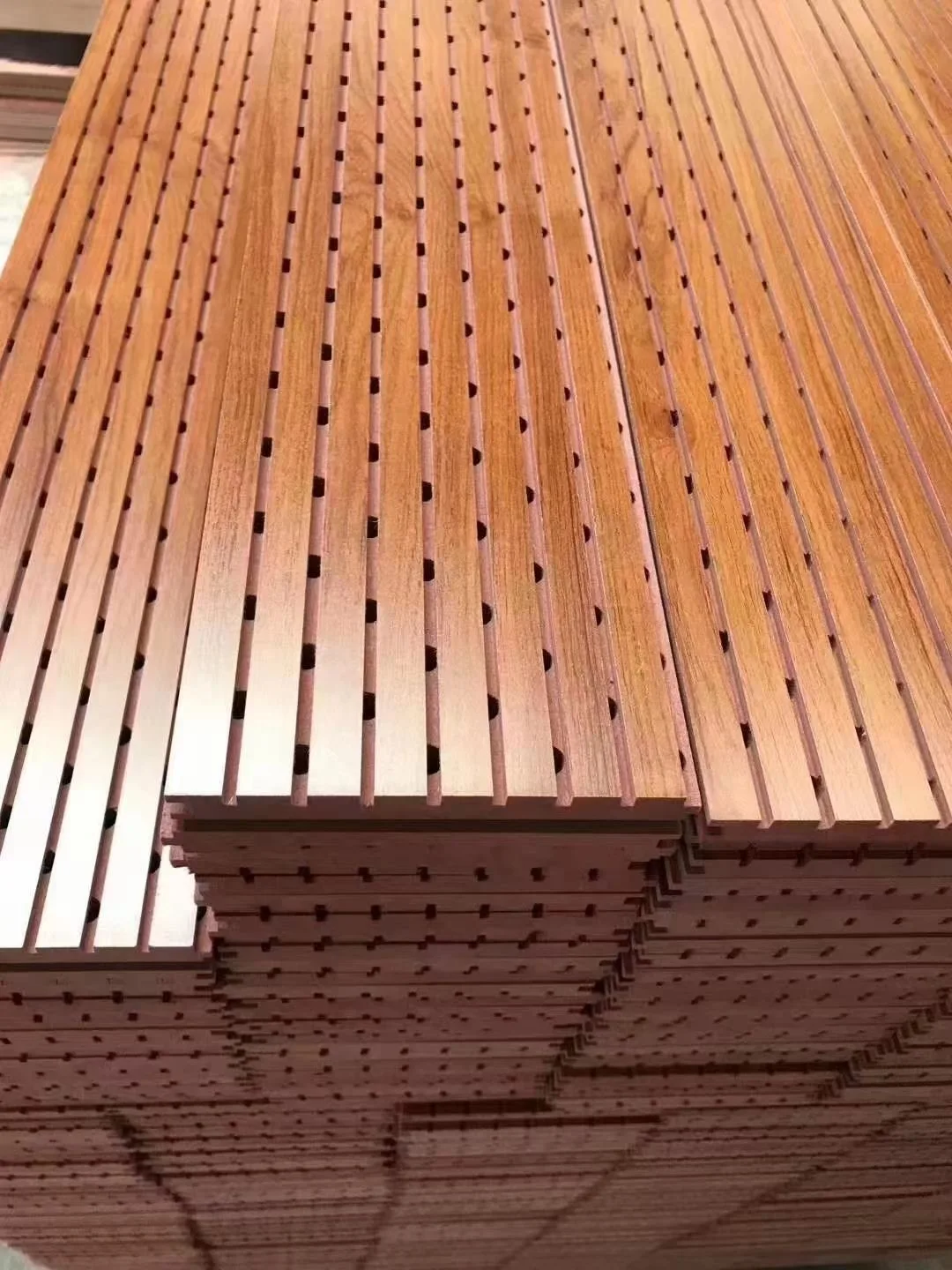 cutome ECO friendly slat wall acoustic natural oak surface wooden slat acoustic panels slat