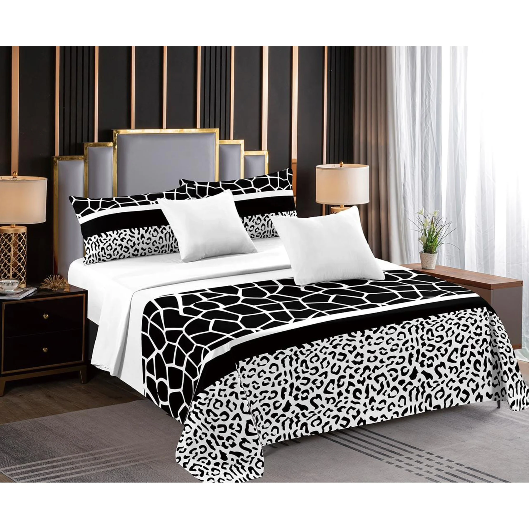 Good Quality bedding sets with matching curtains home Bedsheet Cotton Bedskirt King Size 13 piece in stock