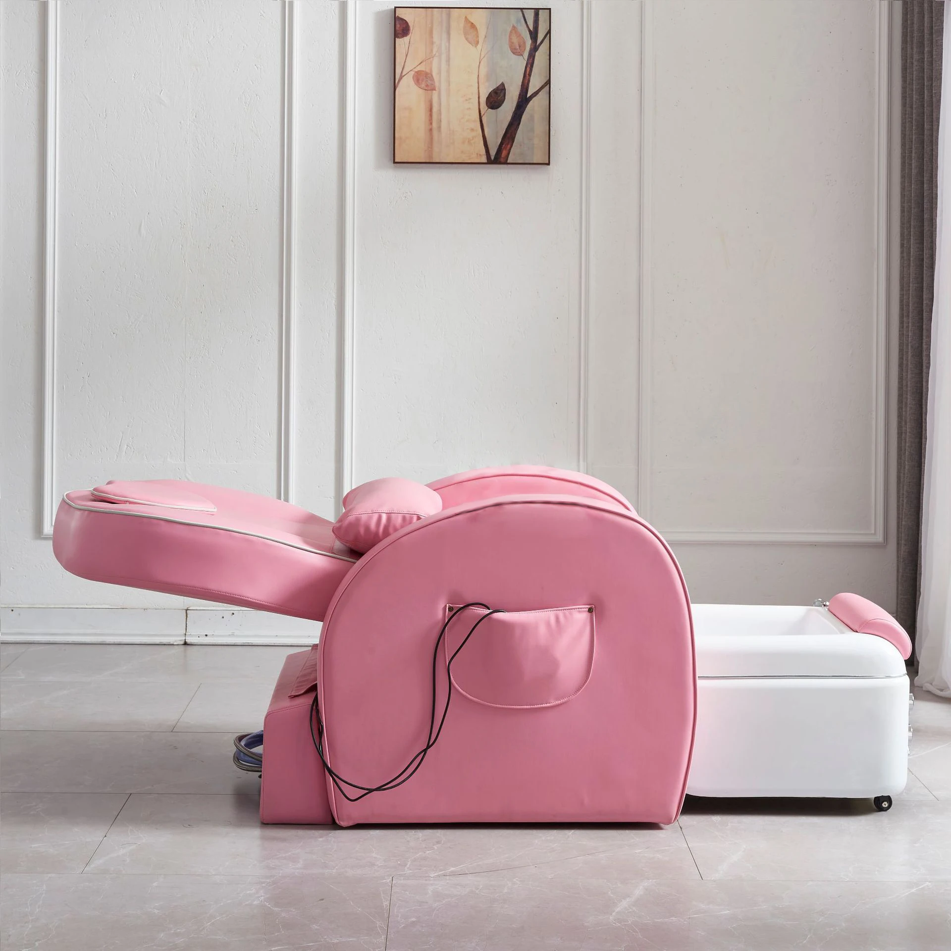 Professional pink Luxury Sofa Foot Spa Manicure Beauty Salon Pedicure Chair