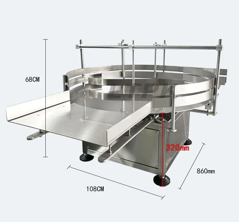 LTPK LT-LP600 Semi Automatic Small Round Water Cosmetic PET Plastic Bottle Rotary Turntable Feeder Sorting Unscrambler Machine