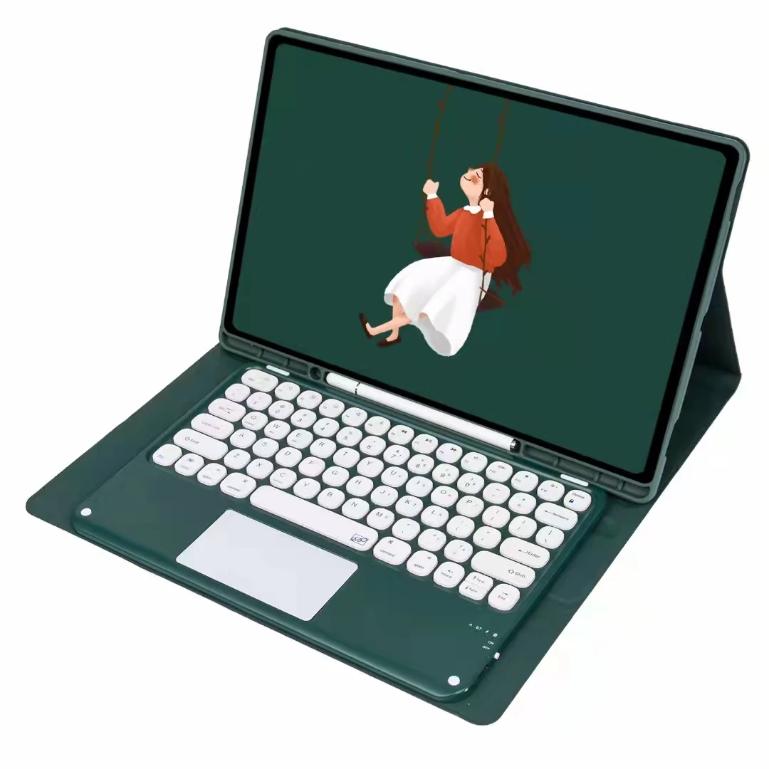 Wireless BT Touchpad Keyboard Tablet Case for Samsung Tab S8 ultra 14.6 inch with Pen Holder