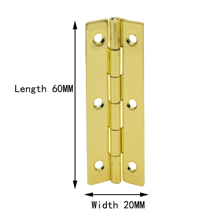 Wholesale custom 180 degree angle butt square brass hinges for wooden jewelry box 6 holes