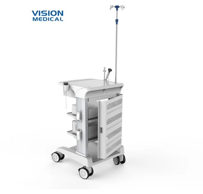 Medical Cart Manufacturer Double Column Design Support Odm/oem Iv Stand Endoscope Cart