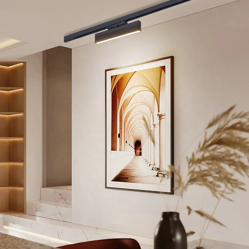 Exhibition Gallery Lamp 220V Track Linear Light Adjustable Beam Angle Linear Led Rail Track Light Spot Focus Lighting Fixture