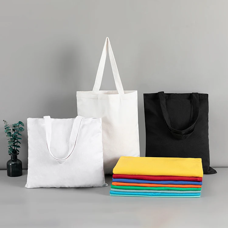 Wholesale Custom Print Logo Cheap Reusable Shopping Bags Plain White Blank Cotton Canvas Tote Bag