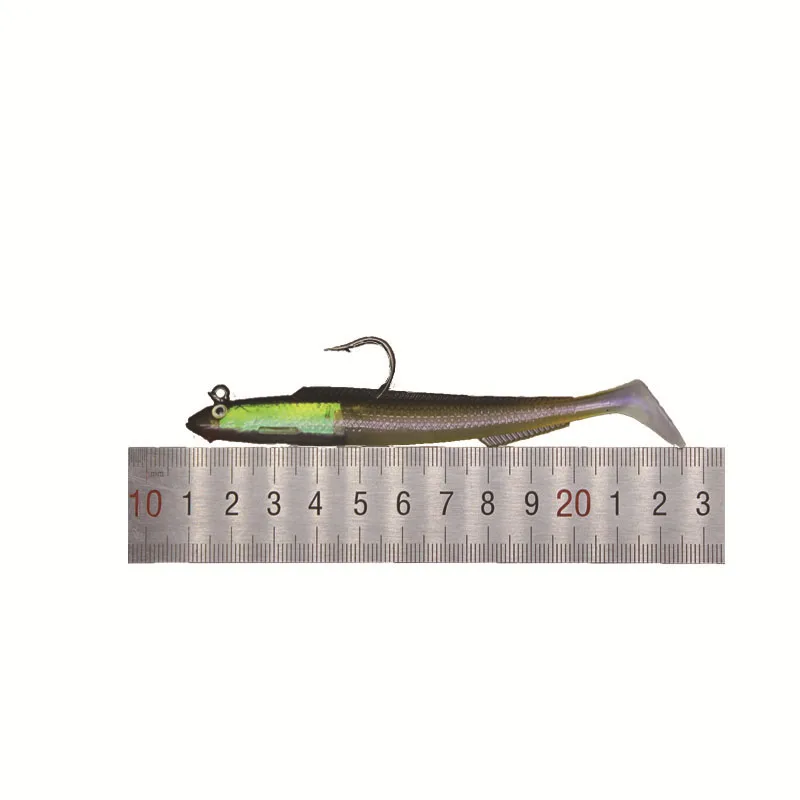 H-Q  Laser Eel Coated Lead Fish 15g Single Hook Small Eel Mousda Hook Lure Simulation Soft Bait Sea Fishing Soft Lure