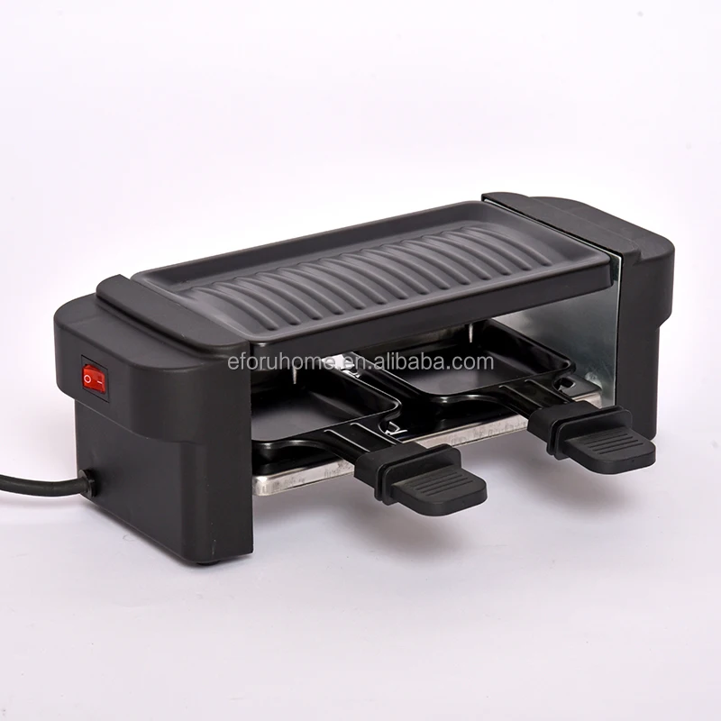 EFORU Raclette Grill 4 Persons Indoor Grill Machine Party Kitchen Electric Vertical BBQ Grill for Cheese Raclette