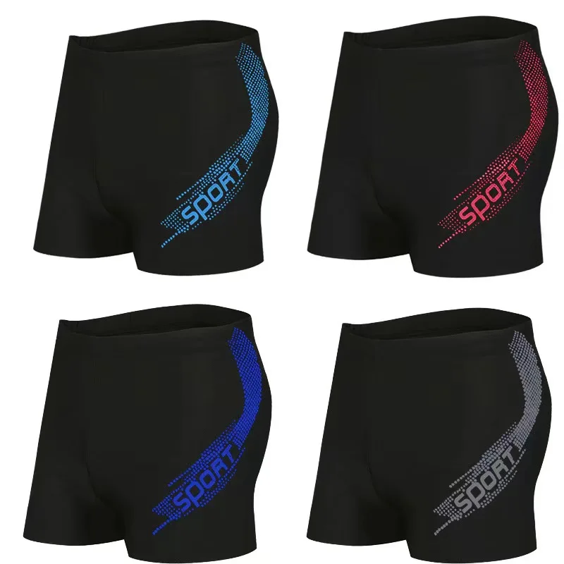 Summer Men Swimwear Training Swim Shorts Trunks Beach Tight Swimming Pants Swimsuits Jammer Running Sports Surf Shorts Trunks