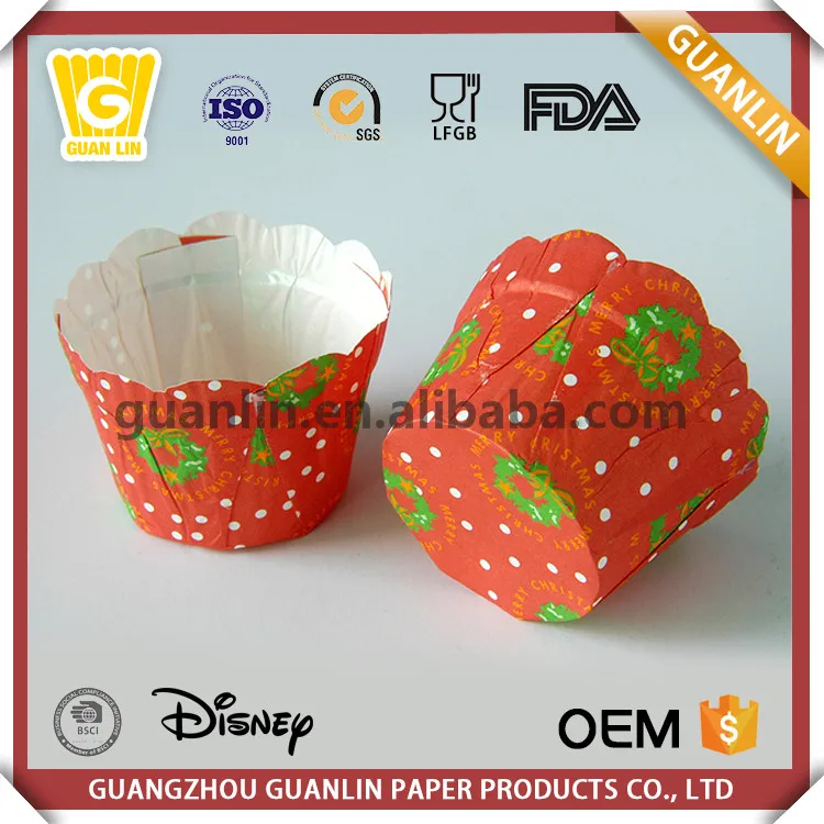 
Sophisticated Technology Colorful 110gsm PET Coated Scalloped Lace Muffin Baking Cup 
