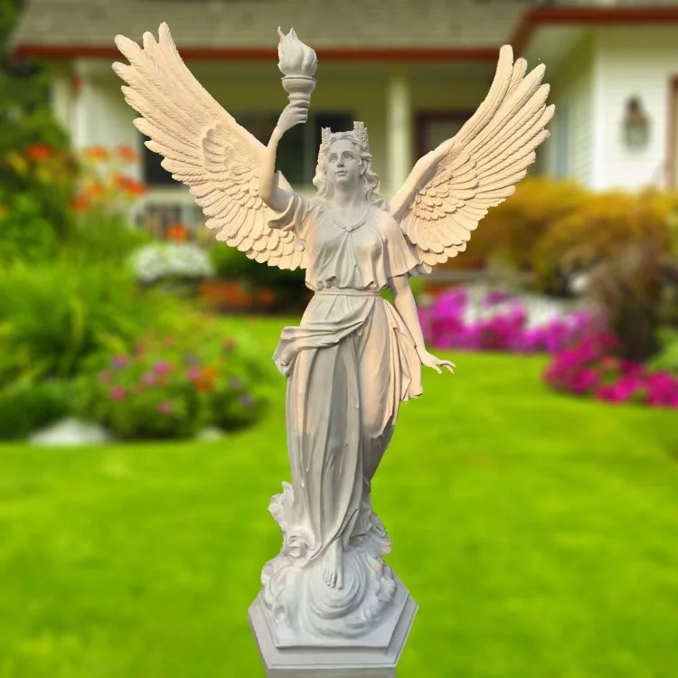 Смола крыла женские статуи Ангела фигурка Статуэтка из стекловолокна скульптура ангела со светодиодной лампы