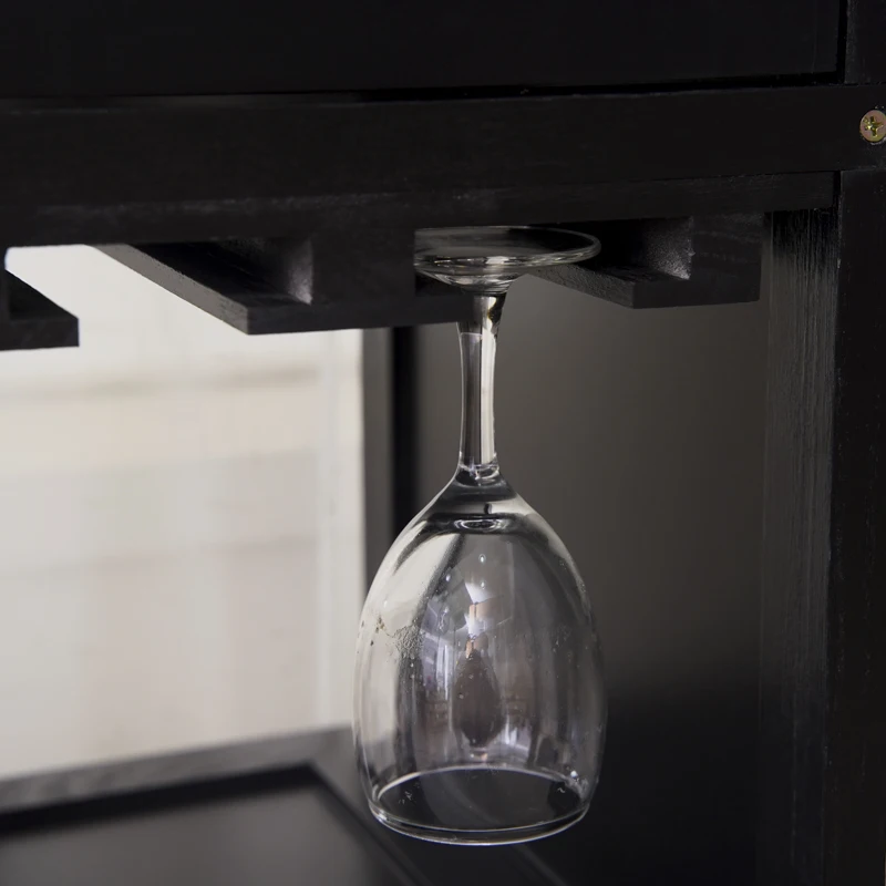 Hot Sale European Wooden Living Room Wine Rack with Two Drawers Kitchen Sideboard Cabinet