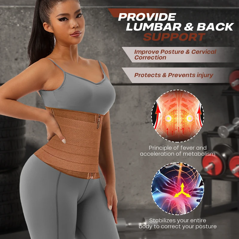 Custom Logo Waist Trainer High Waist Women Tummy Control Wrap Sport Corset Belt Exercise Slimming Shaper Belt