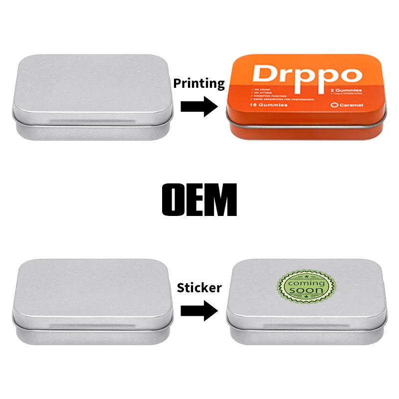 custom hinge tin box Packaging Breath Mint Small Metal Case Rectangular Tin Box with hinge