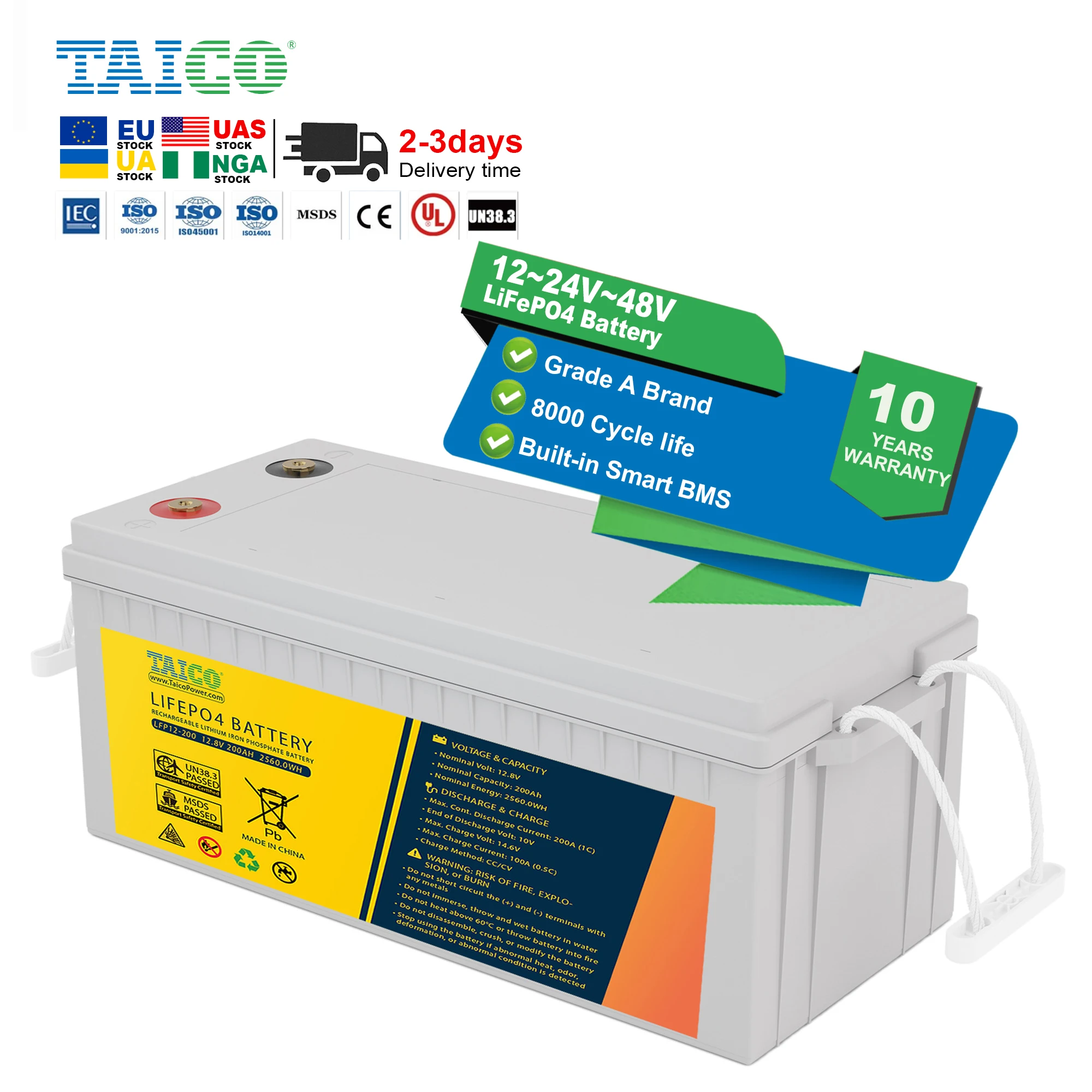 Class A 12.8v 100ah 150ah 200ah 300ah 6000 cycles Lifepo4 Lithium Iron Phosphate 12v solar energy storage battery pak