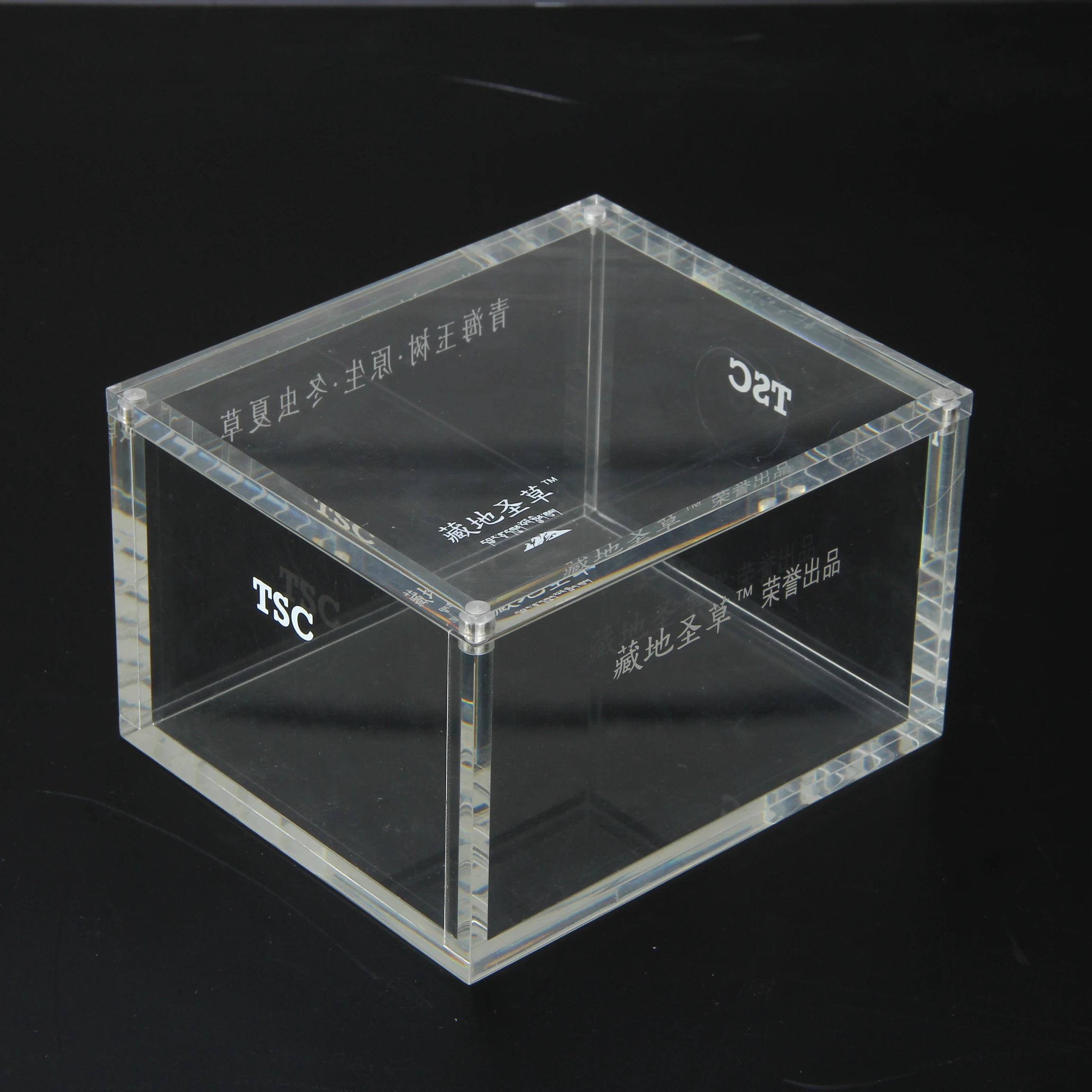 Factory Custom Cube Clear Acrylic Display Case 5 Side Sliding Lid Pocket Monster Booster Box/ Acrylic Booster Box Plexi Box OEM