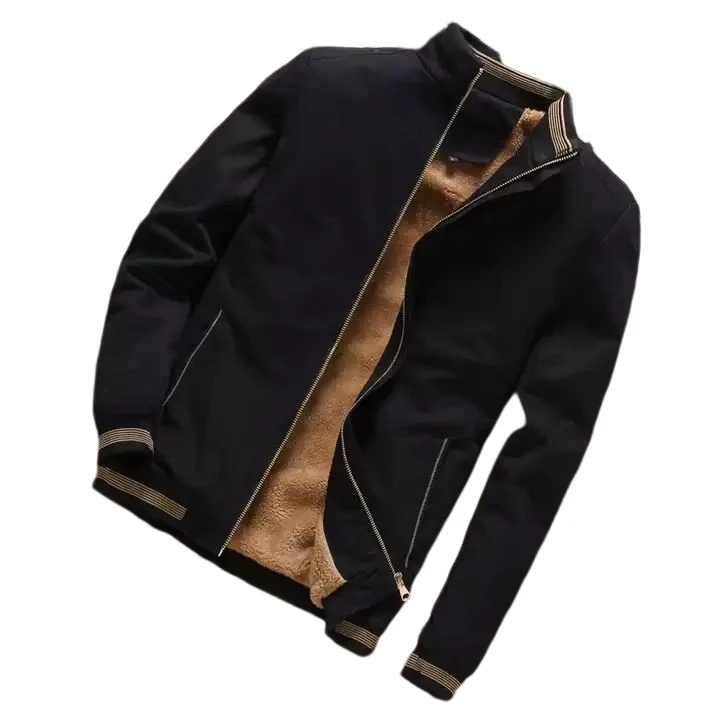 Autumn Bomber Jackets Male Outwear Fleece Thick Warm Windbreaker Jacket Mens Baseball Coats Casual