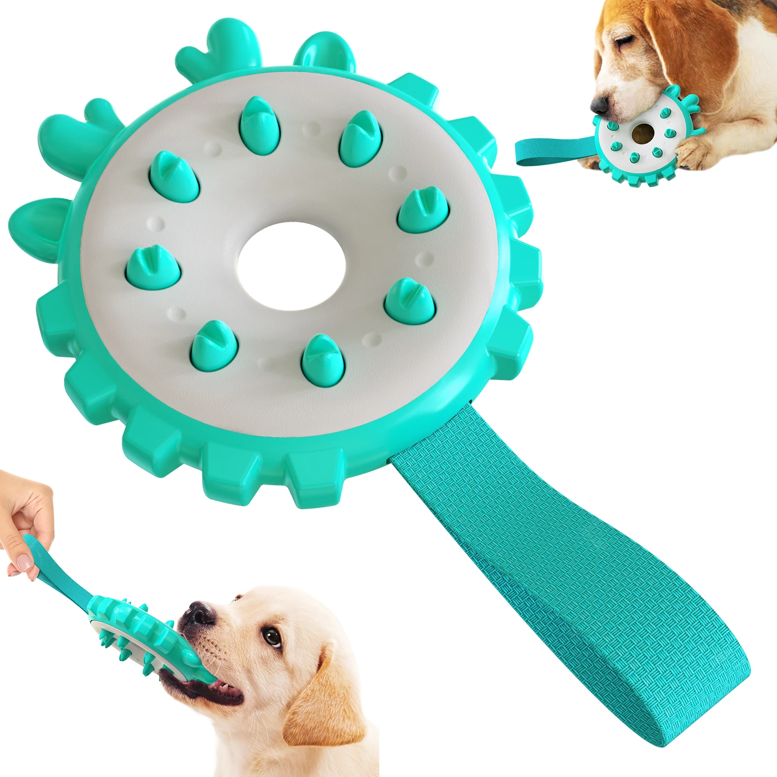 New Design Multi-functional Bite Resistant Interactive Training Chew Toy Dog Toothbrush Chew Toy Molar Ring Dog Toy