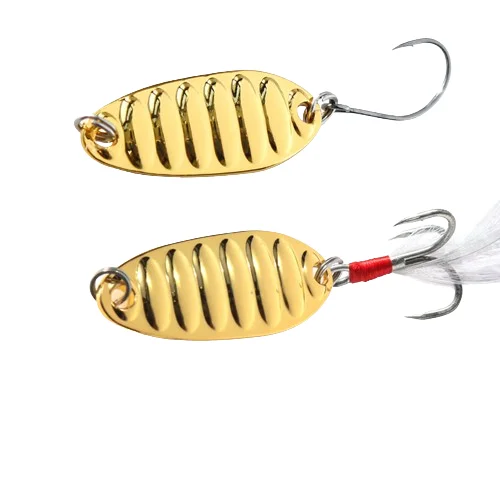 Metal gold silver flutter spoon fishing lure trout high quality artificial metal lures
