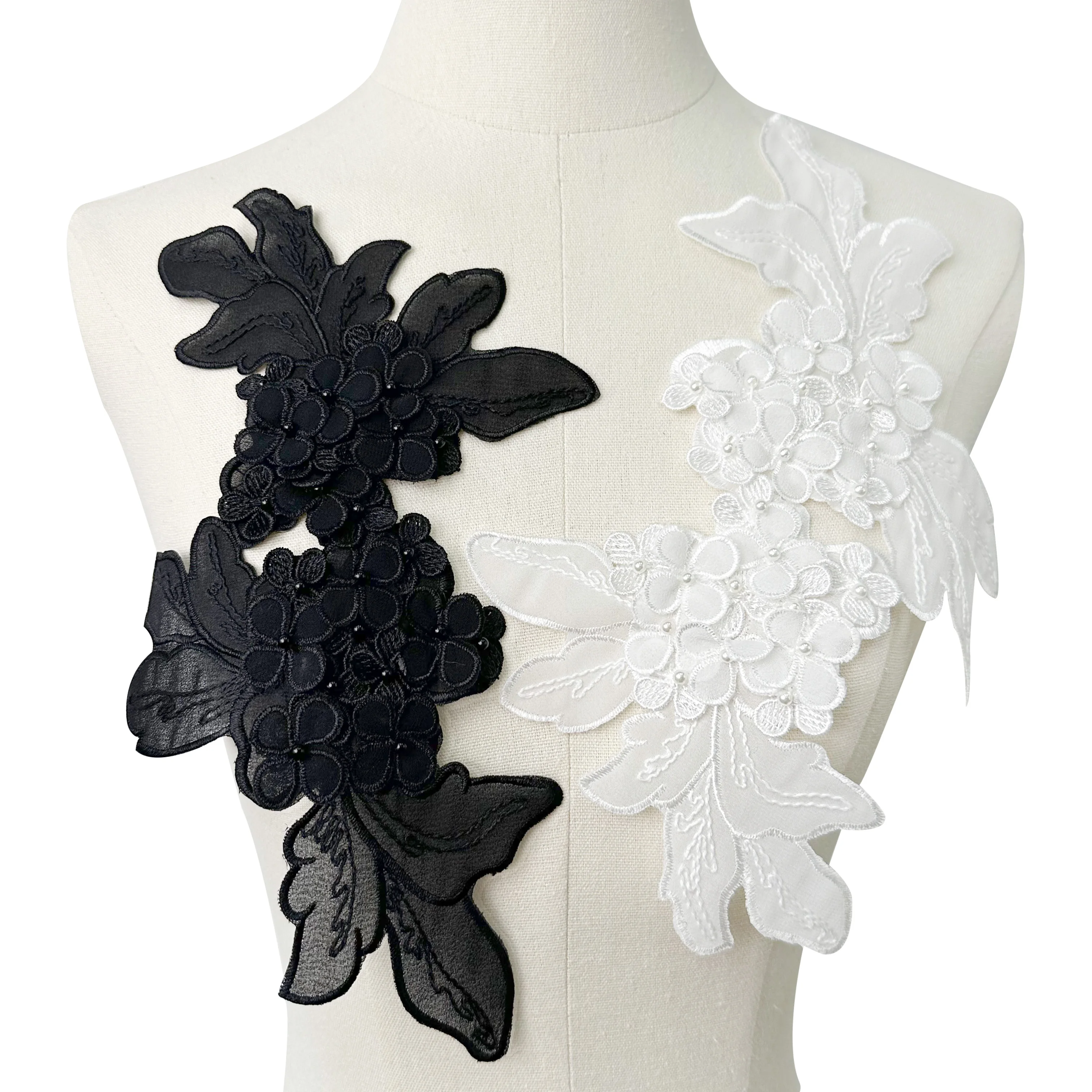 Lace Multi-Layer Embroidered Ball Beaded Three-Dimensional Embroidered Flower Patch Dress Dress Shirt Flower Patch Accessories