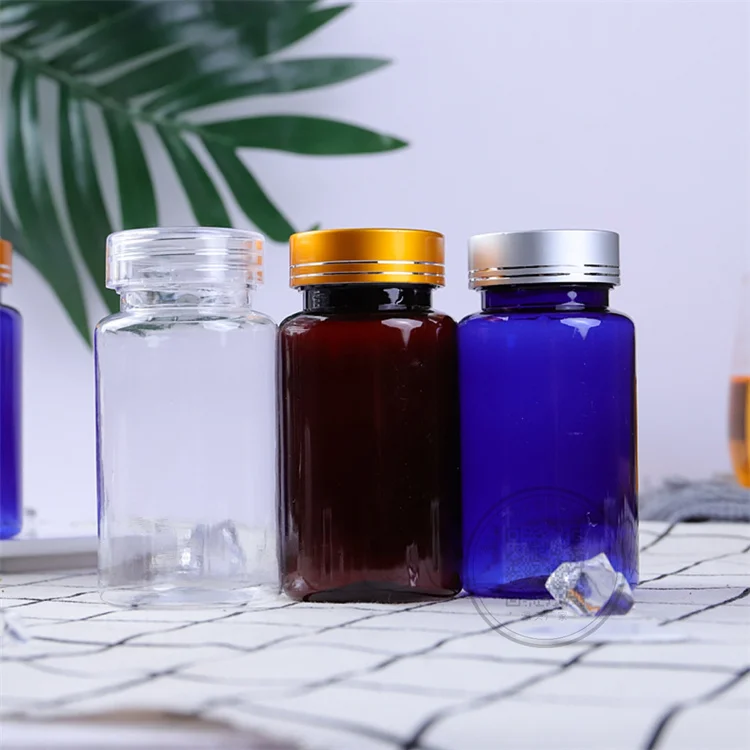 Wholesale 60ml 80ml 100ml Empty amber Plastic Medicine Capsule Pill Bottle