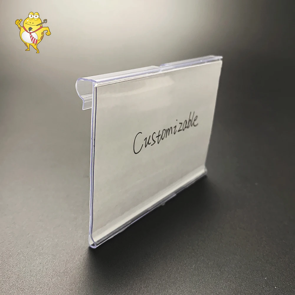 LAO HA MA customized white price display data strip supermarket hanging shelf label holder