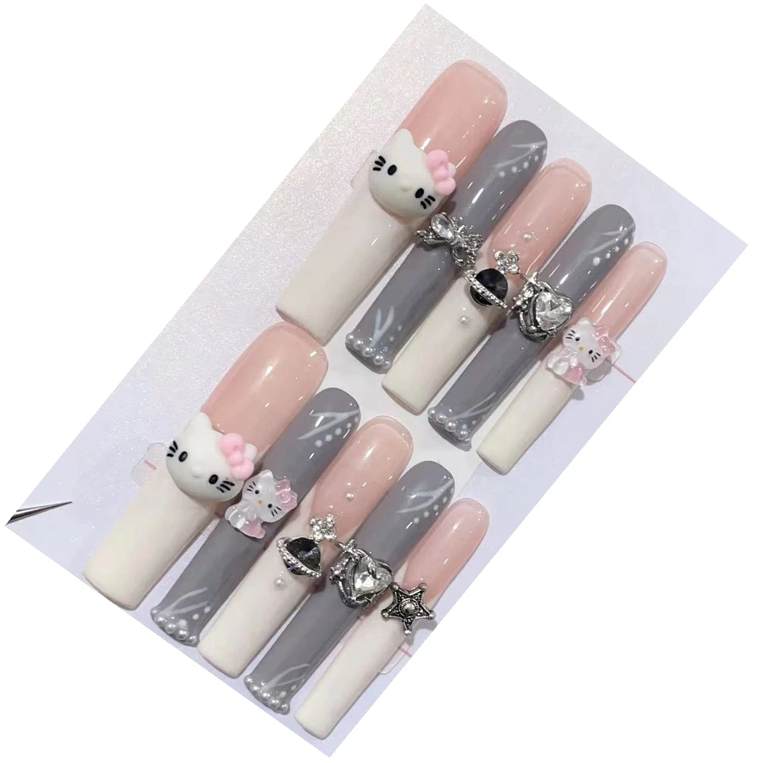 2024 Classic French Press On Nails 150pcs/box Acrylic Full Cover Coffin/Almond/Square Shape Pre-made Artificial Nail Tips
