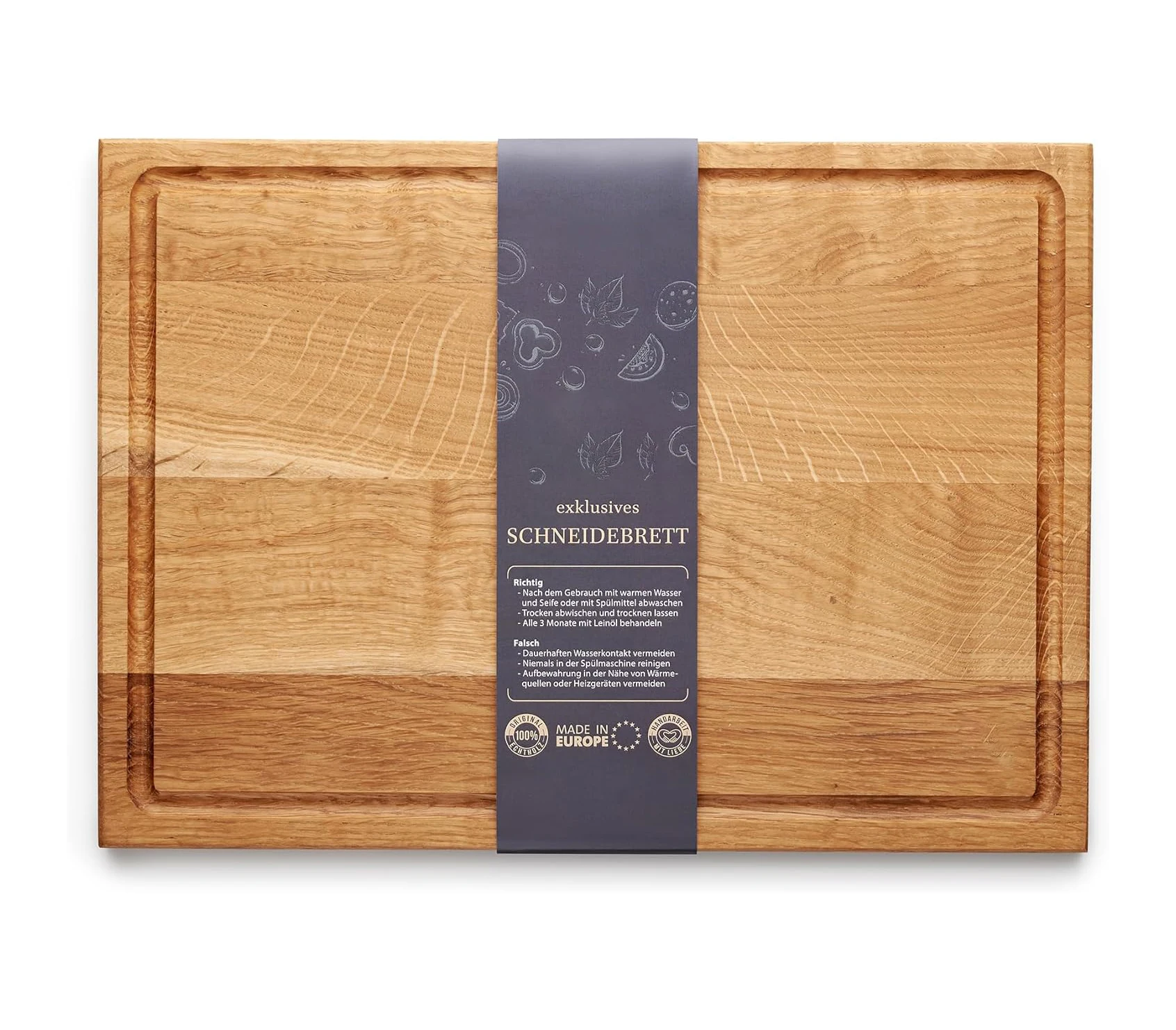 Large Wood Cutting Board Oak Cutting Board with Handle Steak Board Wooden