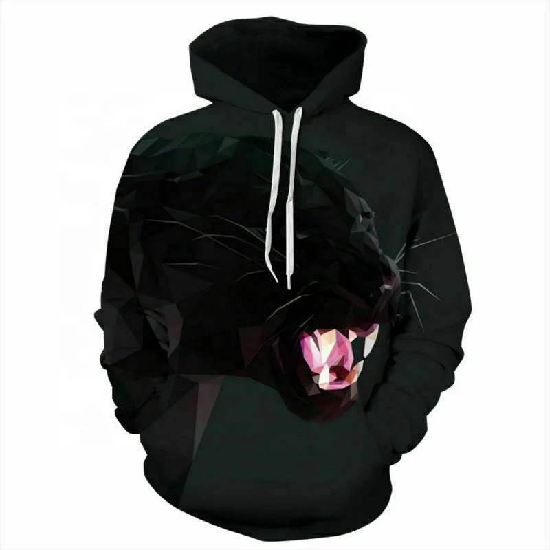 Black Tiger 3D Animal Print Cool Unisex Mens Women Hoodies Sweatshirts with Pockets