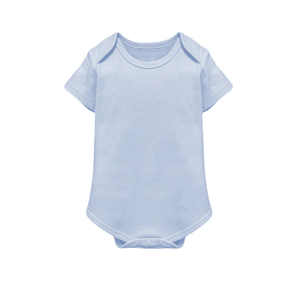 OEM newborn babies clothes high quality summer short sleeve baby romper plain 100% combed cotton baby plain white romper