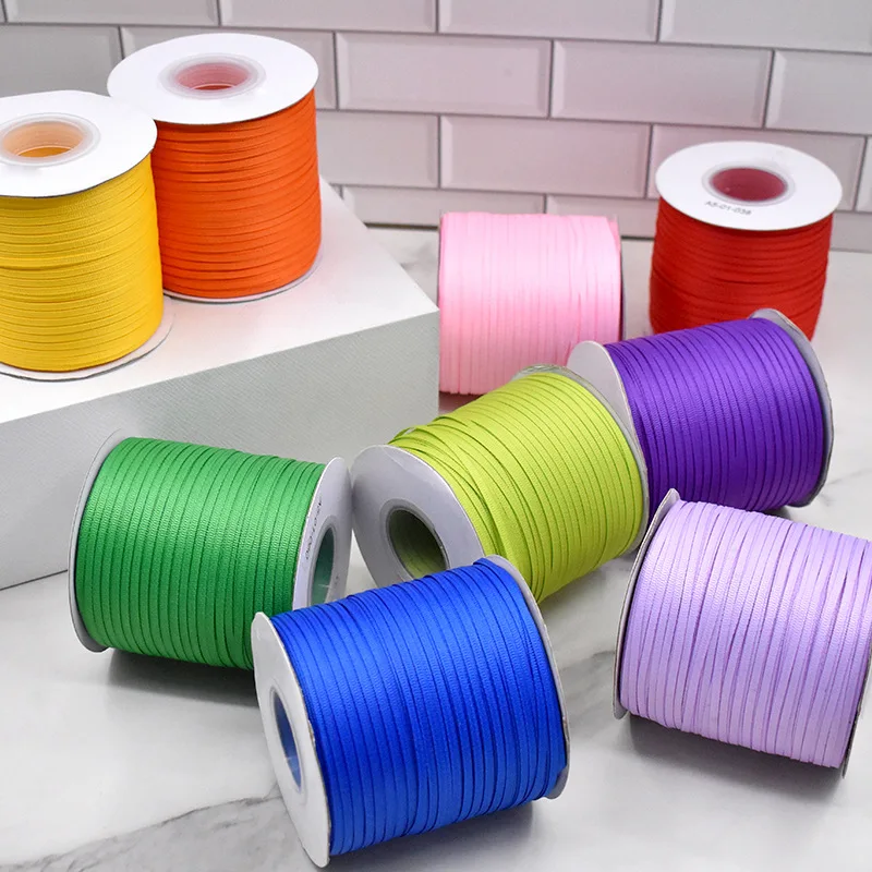 Hanfan Manufacturers Sell Wholesale 0.3cm Color Grosgrain Ribbon Gift Bottle Box Packaging Silk Ribbon