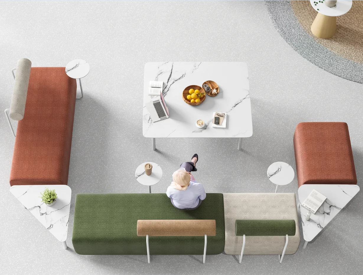 Wholesale price modern sofa set luxurious designer couches fabric colorful sectional sofas for public area furniture