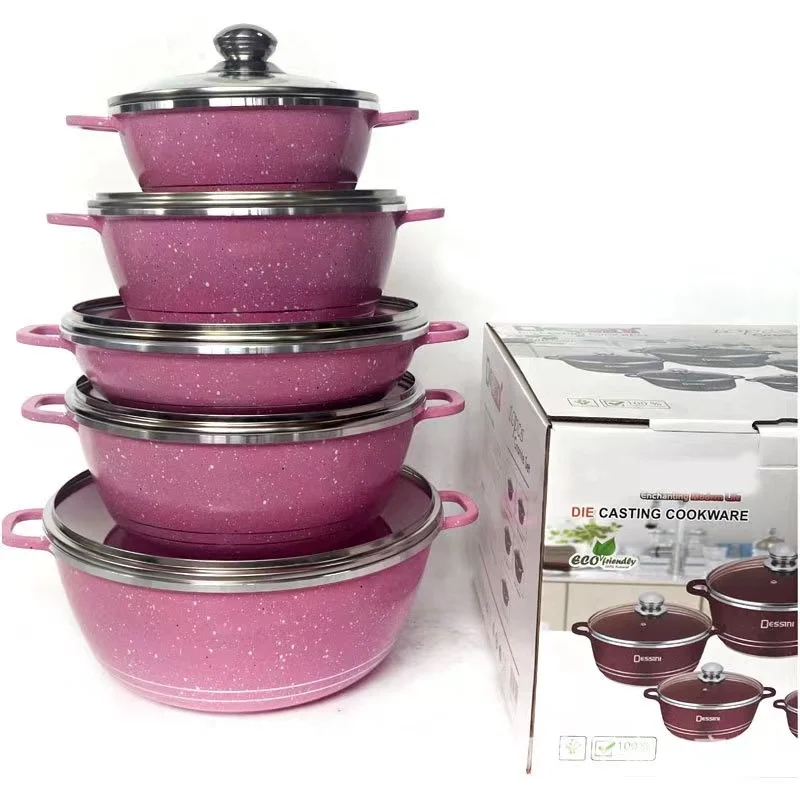 Custom Logo Acceptable 10pieces set Dessini Cookware Set Casseroles Cookware Set