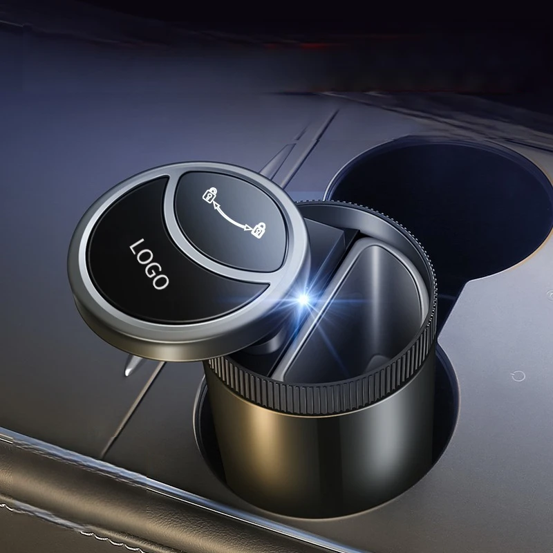 Interior accessories smart electric cigar luxury cigarette kits electronic ashtray usb custom LOGO stainless ashtray for car