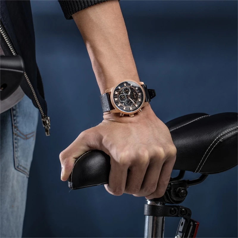 Montre Homme Luxury Military Leather Mechanical Watches Auto Date Waterproof Automatic Watch For Men