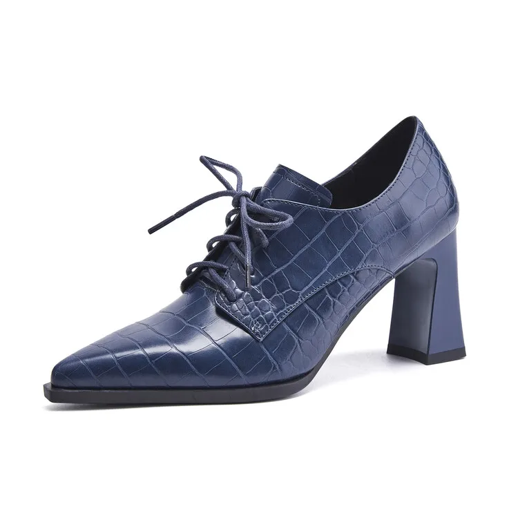 Cialisa; Оптовая продажа; Винтажные женские туфли-лодочки с острым носком и перекрестной шнуровкой; Повседневная Офисная Женская обувь из натуральной кожи на высоком каблуке