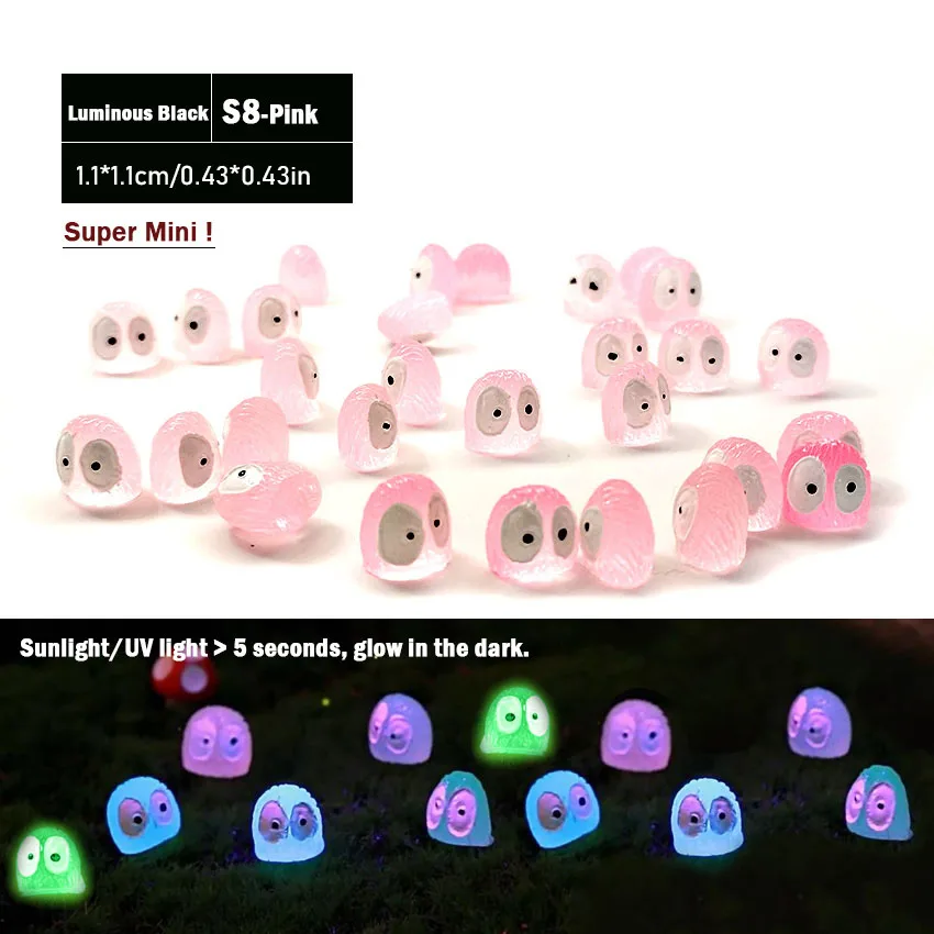 Little Black Briquettes Miniatures Resin DIY for Crystal Accessories Ornament Luminous Glow in dark Mini Fairy Garden Decoration