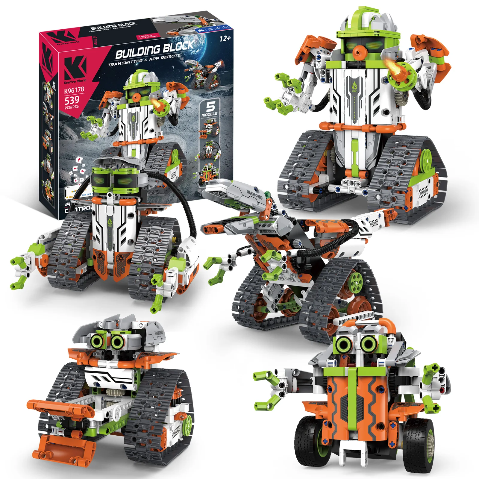 5 in 1 Educational STEAM Programmable APP Control Robot Building Block Sets DIY Dinosaur Electric RC Model Toy