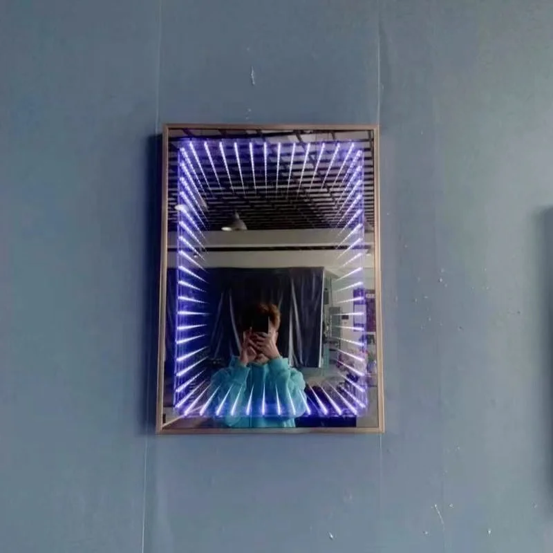 3D Tunnel Mirror LED Rectangular Shape With Sensor Switch