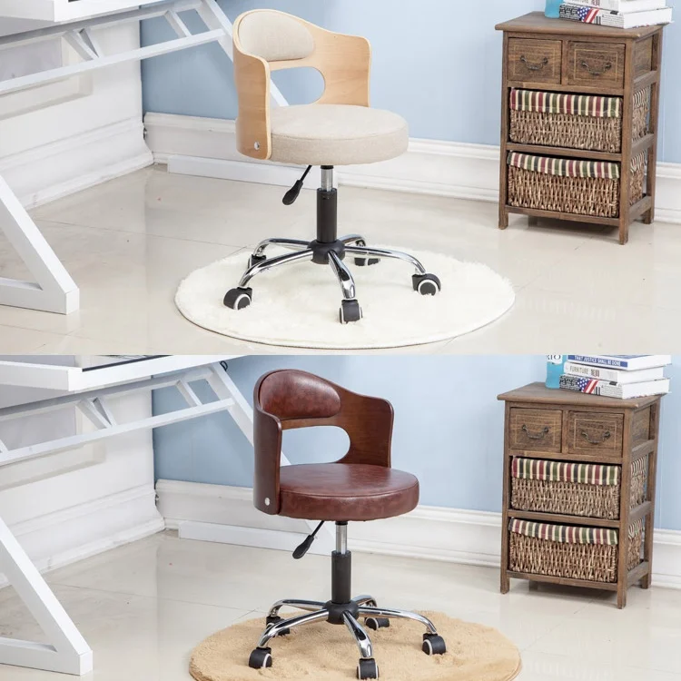 Manicure chair simple household small solid wood elevator computer chair small swivel chair