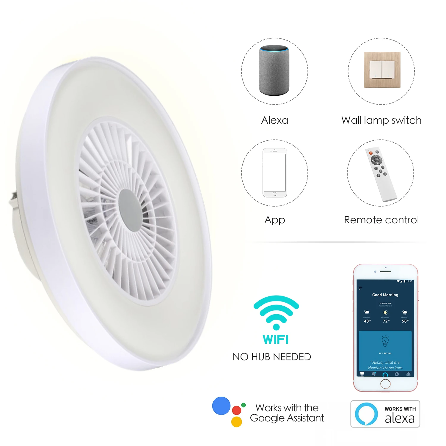 Plastic Indoor Modern Light Luxury Ceiling Lighting With Interior Fan