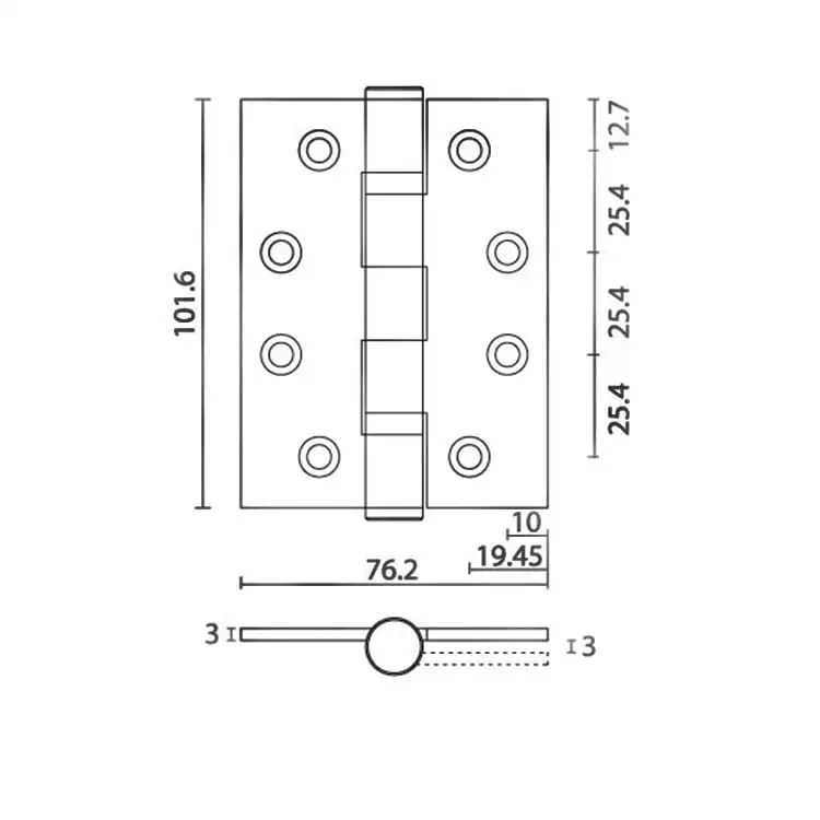 UNITY Modern Heavy Duty Phosphor Ball Bearing Ce Door Hinge Fire Rated Stainless Steel Door Hinge