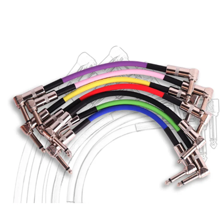 Wholesale 20CM Audio Mono Pedalboard Cord Instrument Cables Colored Effect Pedal Guitar Patch Cable