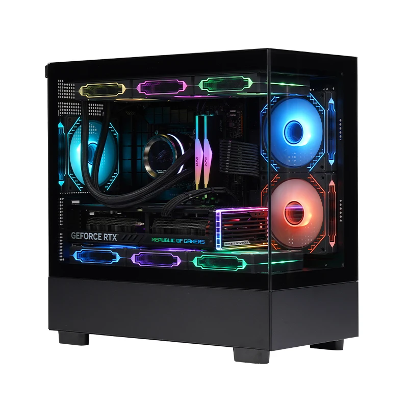 Xuanwu Pro ATX Mid-Tower с перфорированной верхней панелью из закаленного стекла для игрового компьютера