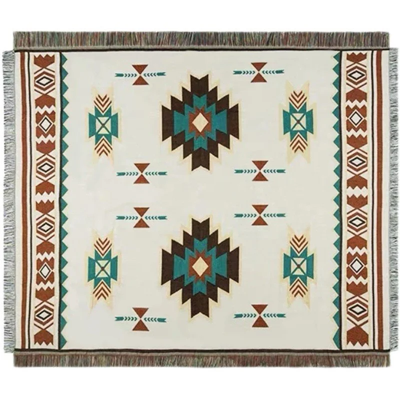 Line blanket ins wind camping bed end throw custom woven tapestry blanket bohemian ethnic sofa cover Indian